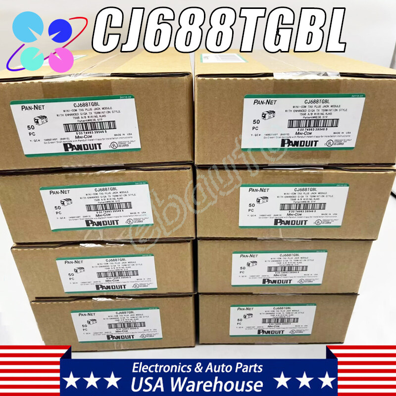 NEW Fits Panduit Giga TX Cat6 jack Black CJ688TGBL BOX OF 50. 