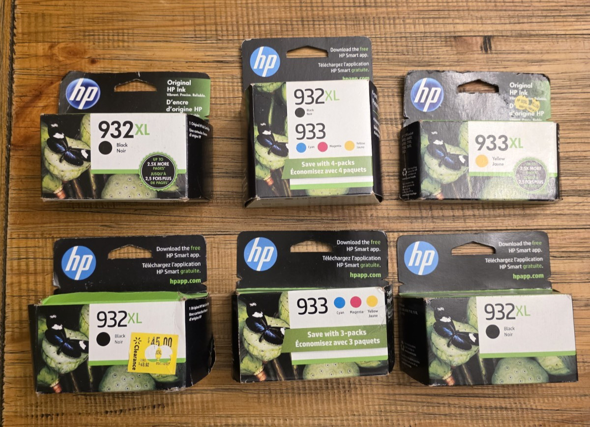 HP 932XL/933 Tri Color Mixed Lot- Ink Cartridges - (EXP 2022/2026)