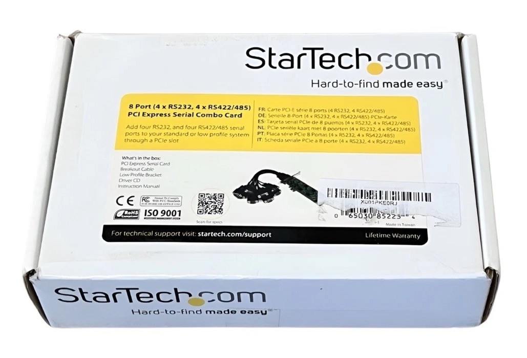 PCI Express 8 Port RS-232 RS- 422  RS-485 Serial Card, StarTech PEX8S232485