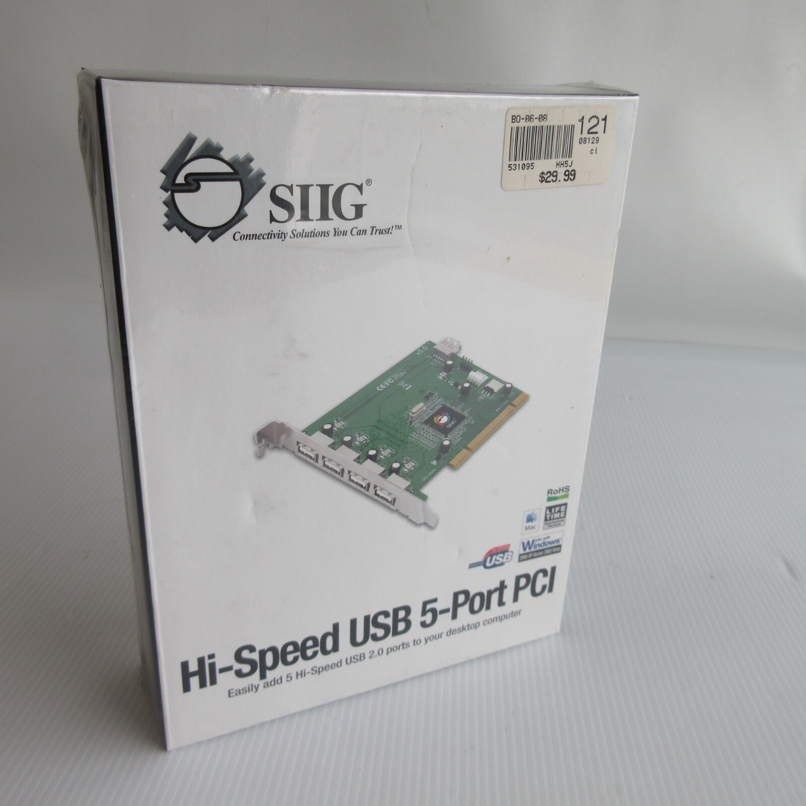 SIIG JU-P50212-S5 - USB 2.0 - 5 PORT PCI ADAPTER HIGH Speed - NEW OLD STOCK