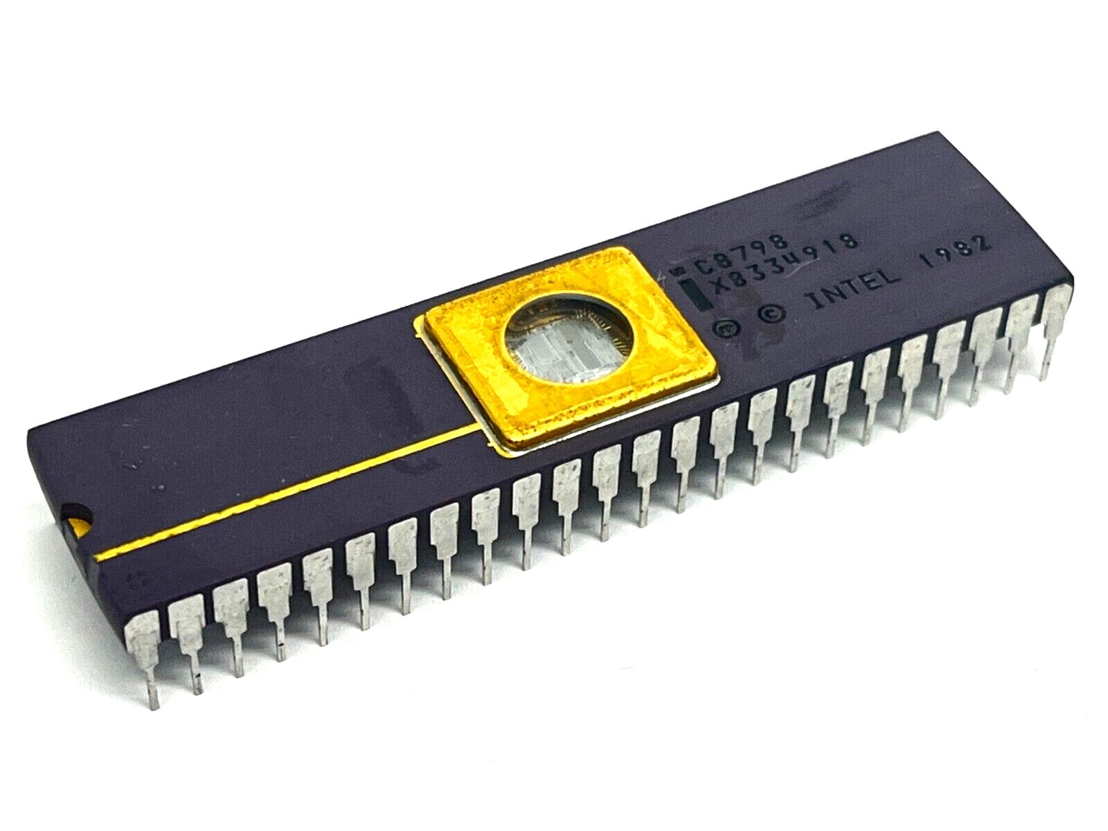 Intel C8798 GOLD Ceramic CPU 16-Bit UVPROM 8096 CPU 12MHz NMOS CDIP48