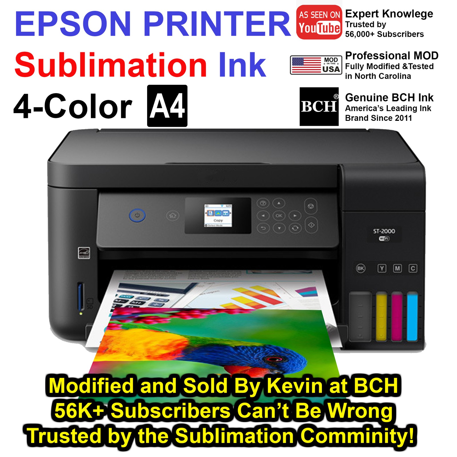 Epson EcoTank ST-2000 Sublimation Printer – Converted & Test-Printed