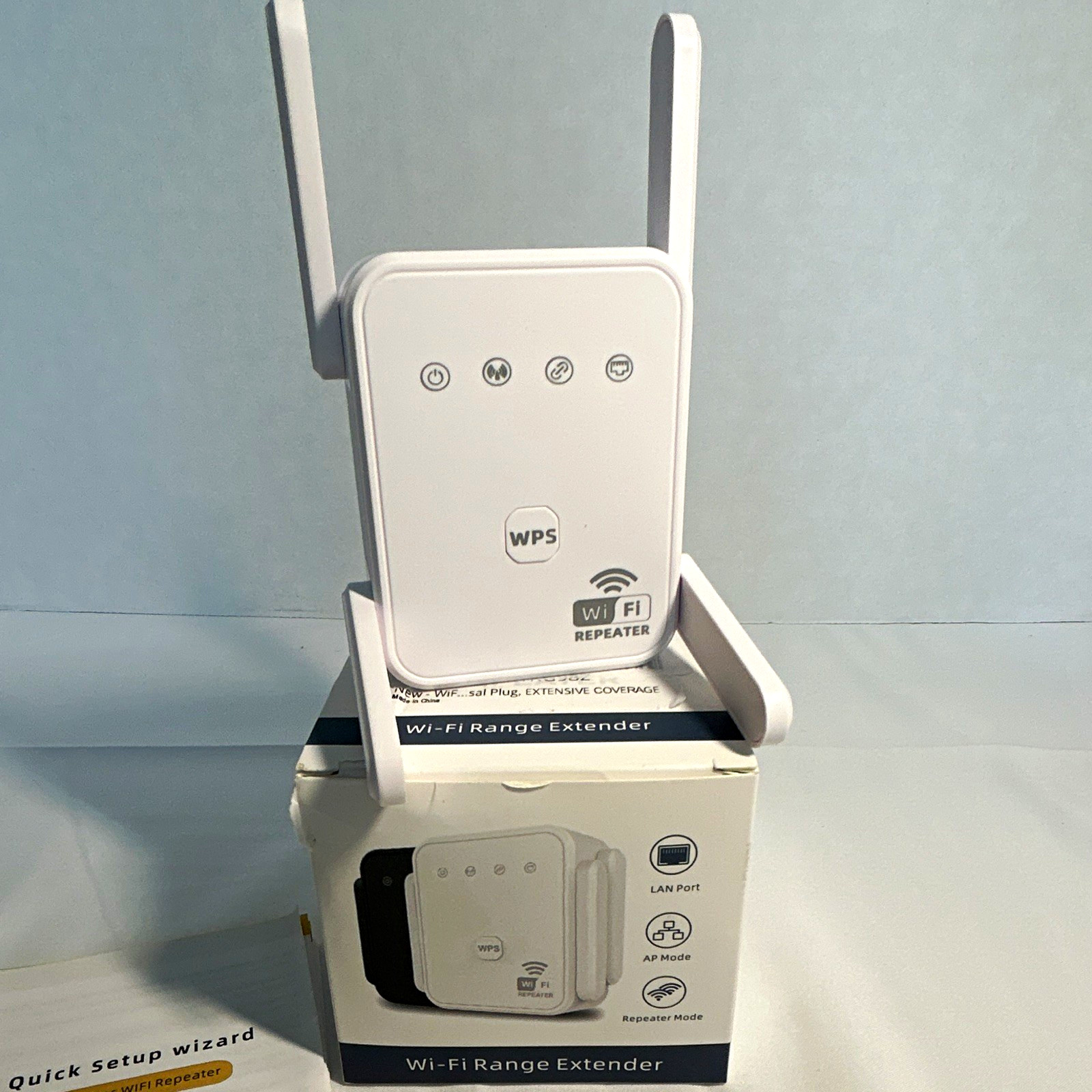 WiFi Repeater Dual-Band 2.4/5GHz Range Extender WPS LAN White 1200 Mbps