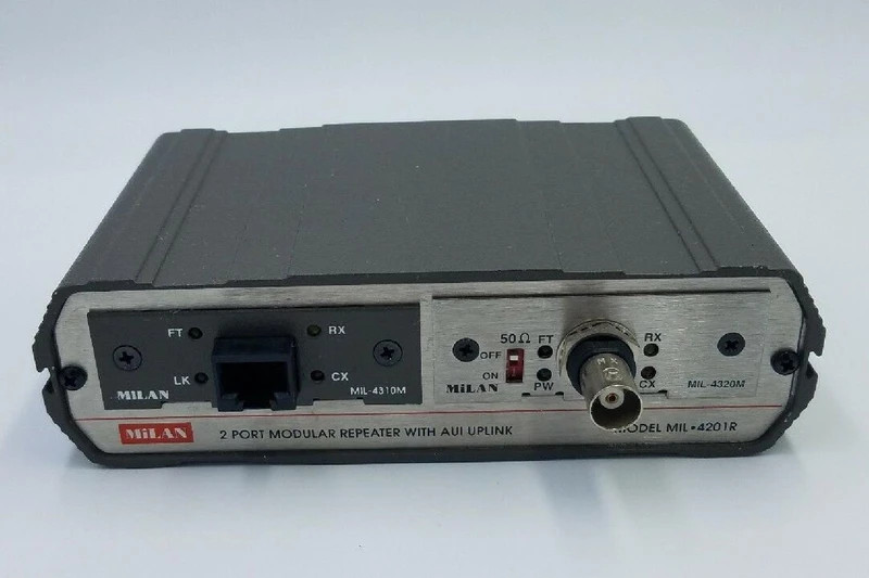 MIL-4201R milan / digi international 2 port modular repeater with aui uplink 3