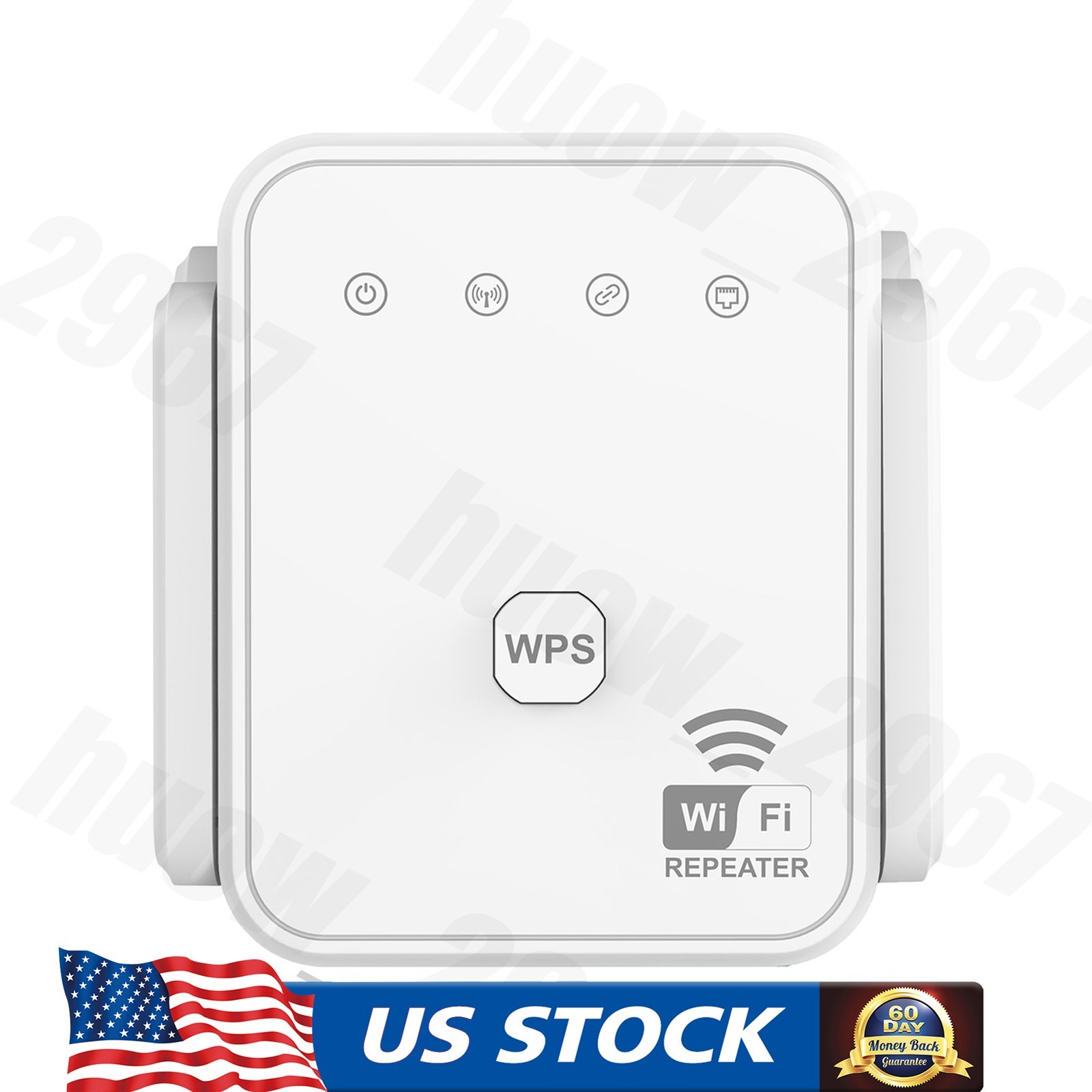 300M Wireless Internet Repeater WiFi Extender Booster 2.4GHz 300Mbps Speed White