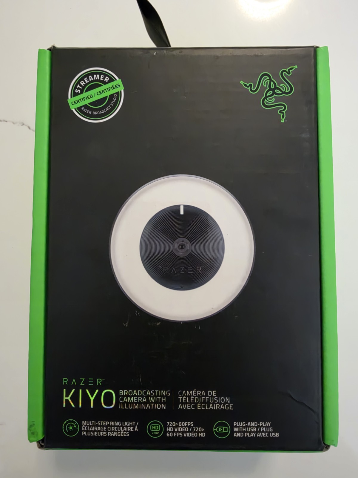 Razer Kiyo Streaming Webcam 1080p 30FPS 720p 60FPS Built-In Ring Light USB
