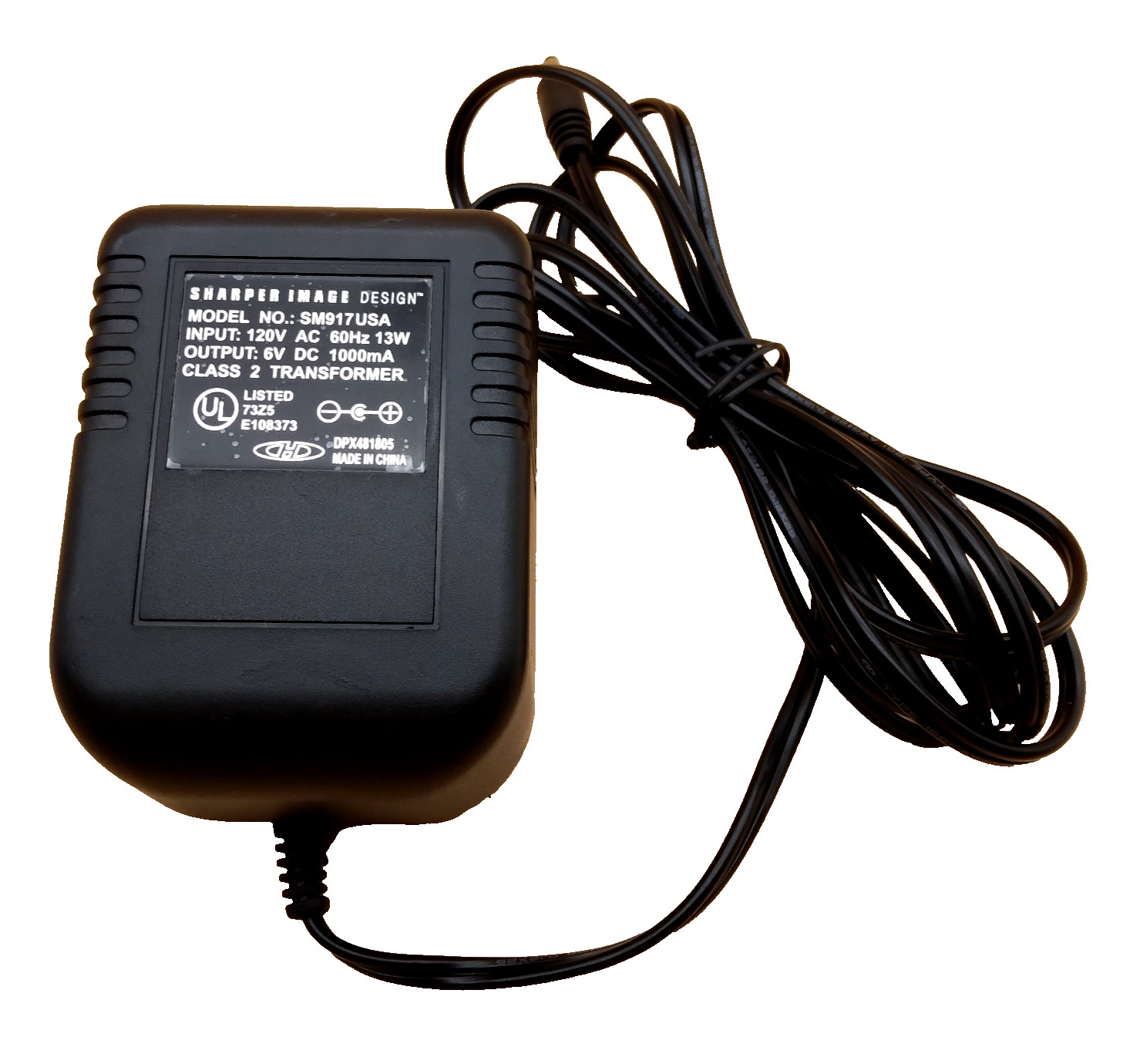 Original Sharper Image SM917USA 6V 1A Power Supply Adapter Barrel Plug Charger