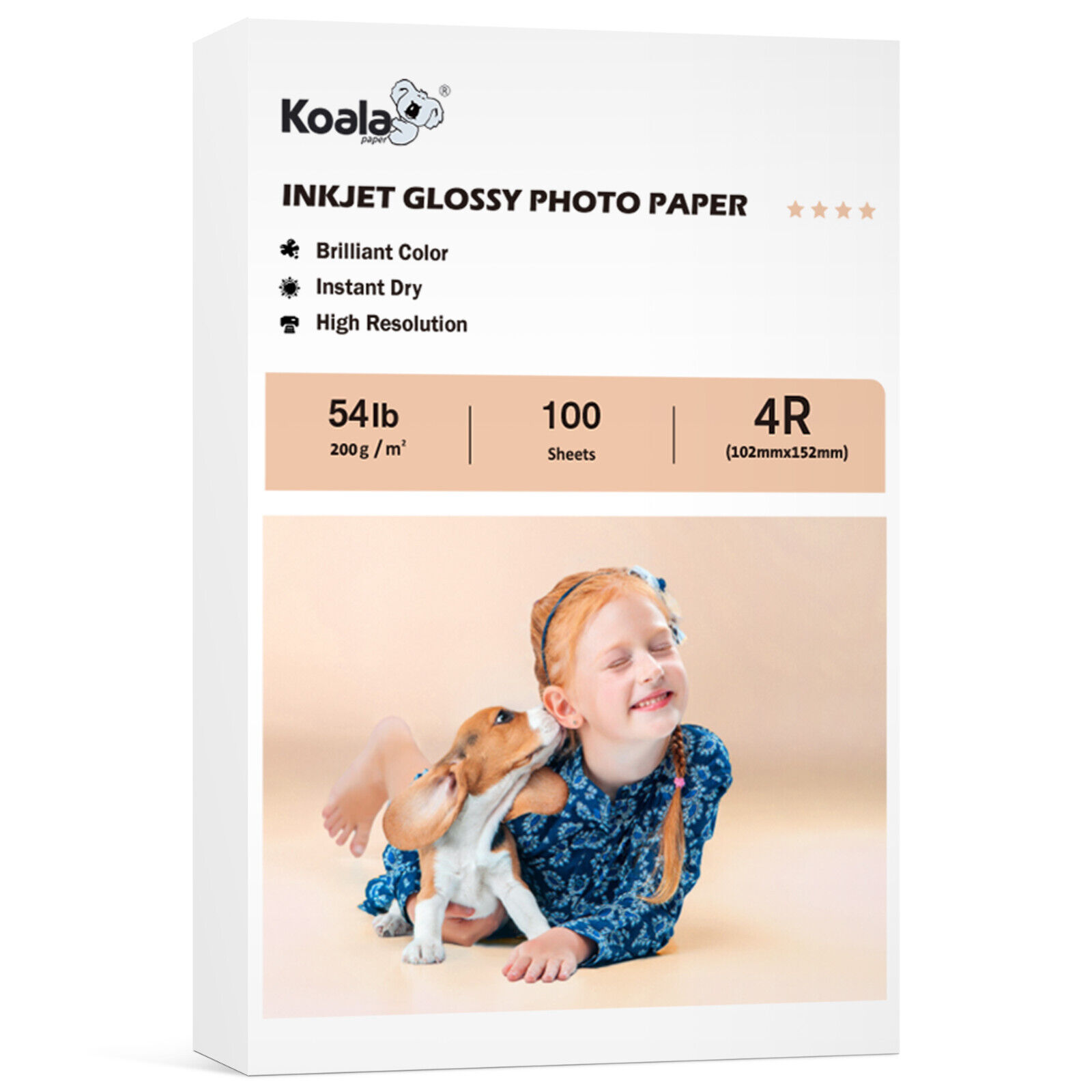 Lot 100-300 Sheet Koala 54lb Photo Paper 4x6 Glossy 200g Inkjet Printer HP Epson
