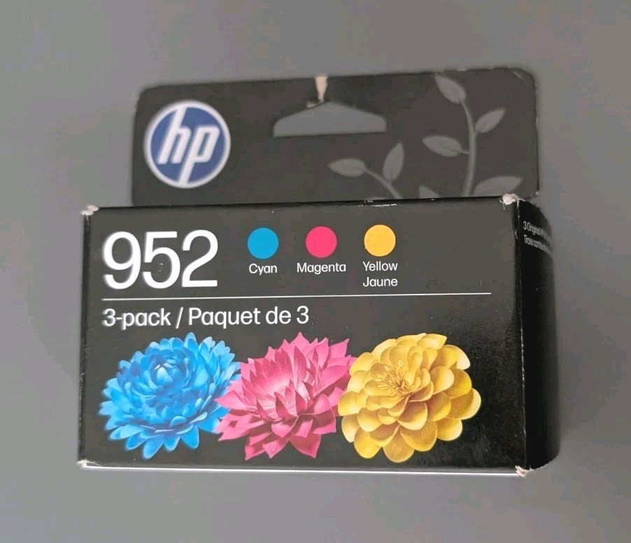OCT 2027+ HP 952 Tri Pack Color Ink Cartridge N9K27AN OEM OfficeJet New Sealed