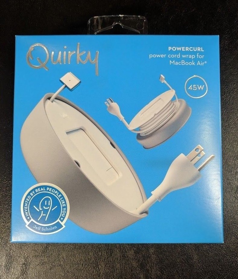 Quirky Powercurl POP Power Cord Wrap Organizer Apple MacBook Air Laptop - Gray