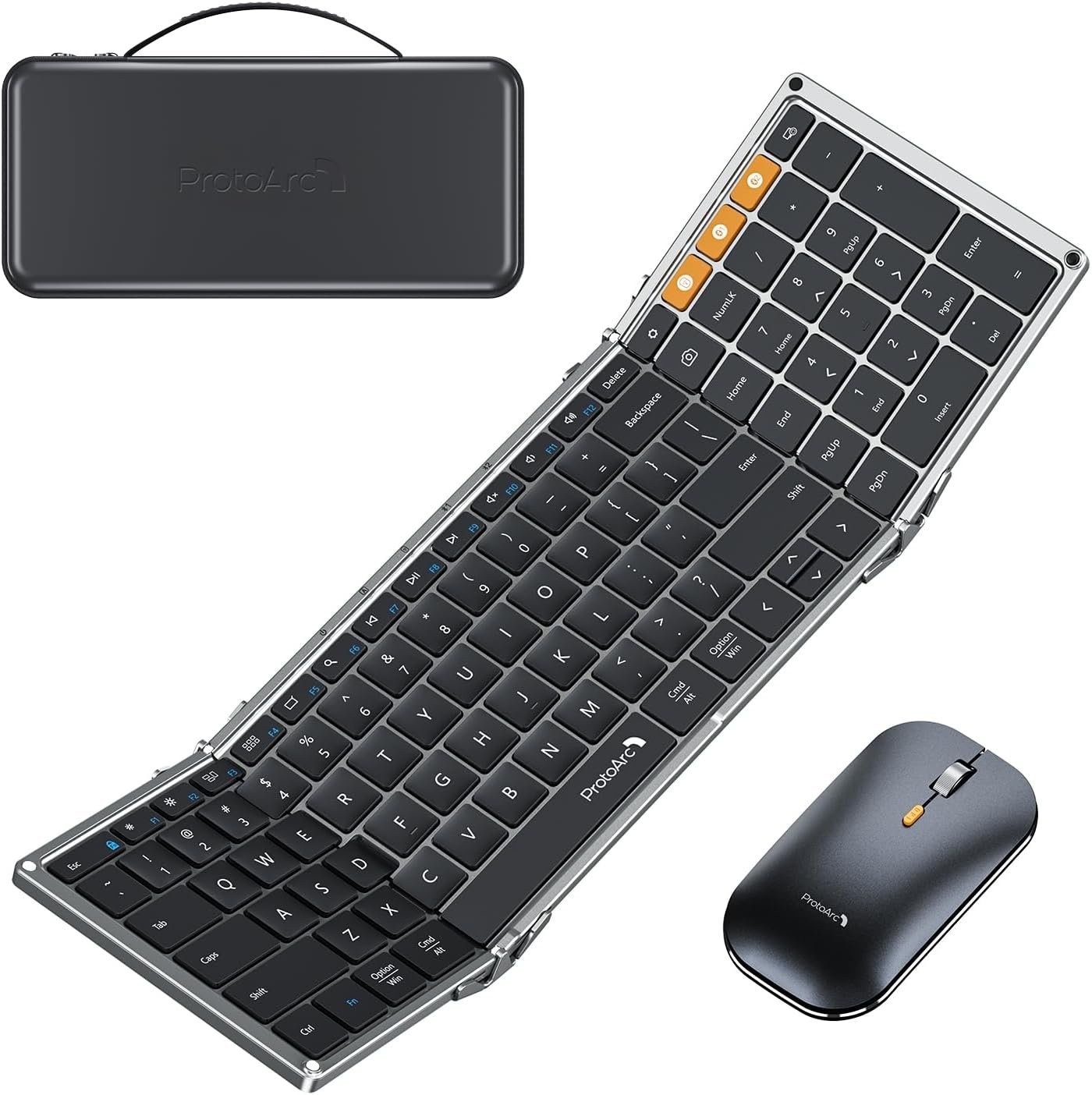 ProtoArc XKM01 Full-Size Foldable Keyboard & Mouse Combo - Gray/Black