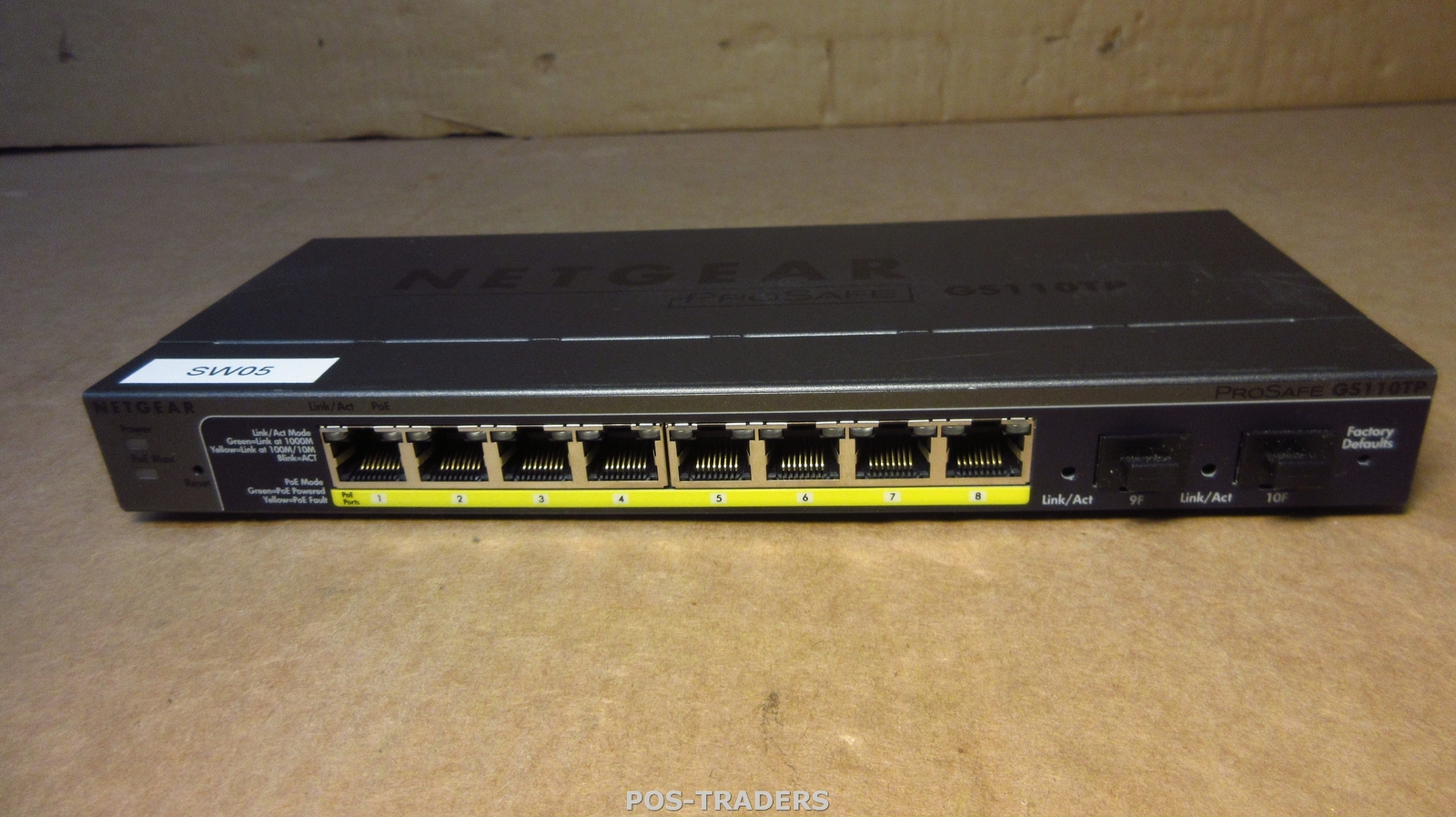 Netgear GS110TP V2 ProSafe Plus 8-Port PoE Gigabit 2x Fiber SFP Switch - NO PSU
