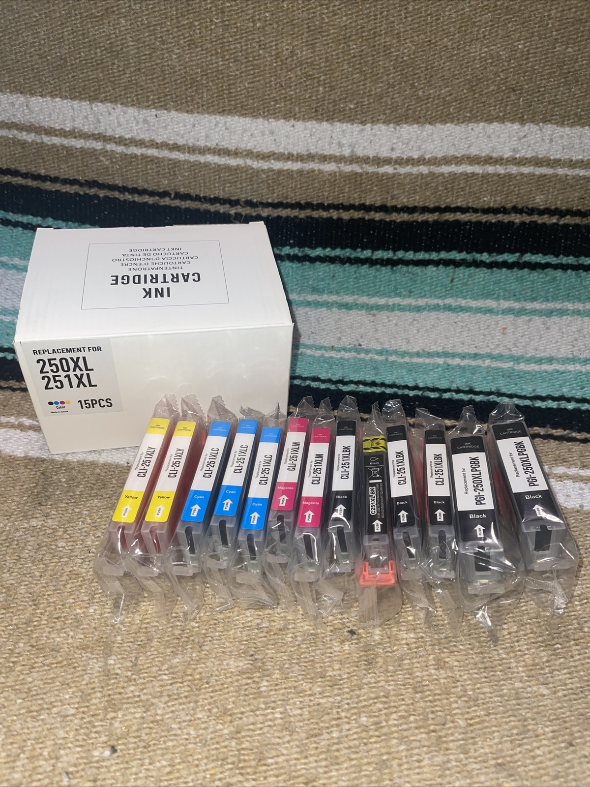 Lemero Utrust 250/251XL Tri Color & Black Cartridge 13 Pack Open Box CANON PIXMA