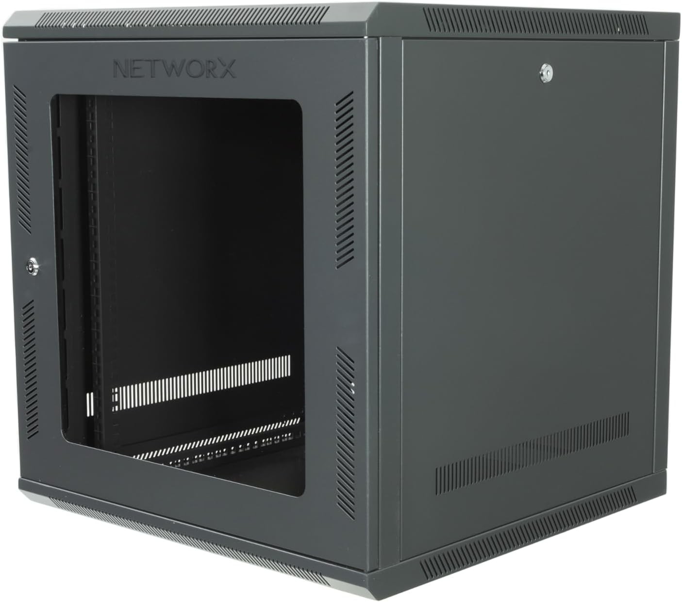 Networx 12U Wall Mount Server Cabinet - 24 Inch Depth Acrylic Door Flat Packed