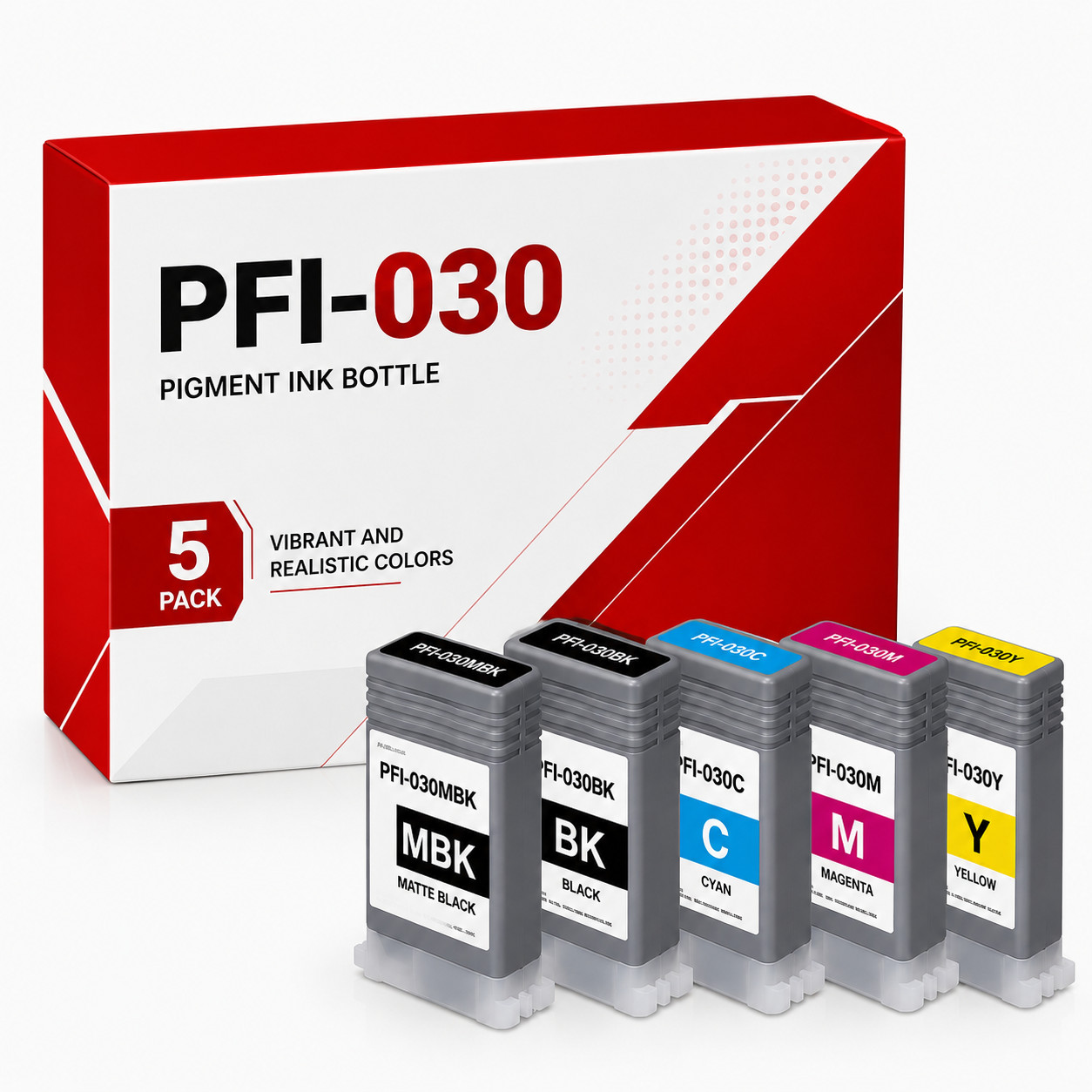 PFI-030 5PK 55ML Ink Cartridge Set for imagePROGRAF TA-20 TA-30 TM-240 TM-340