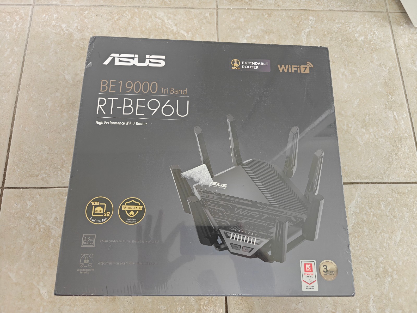 ASUS - RT-BE96U BE19000 Tri-Band Wi-Fi 7 Router - Black