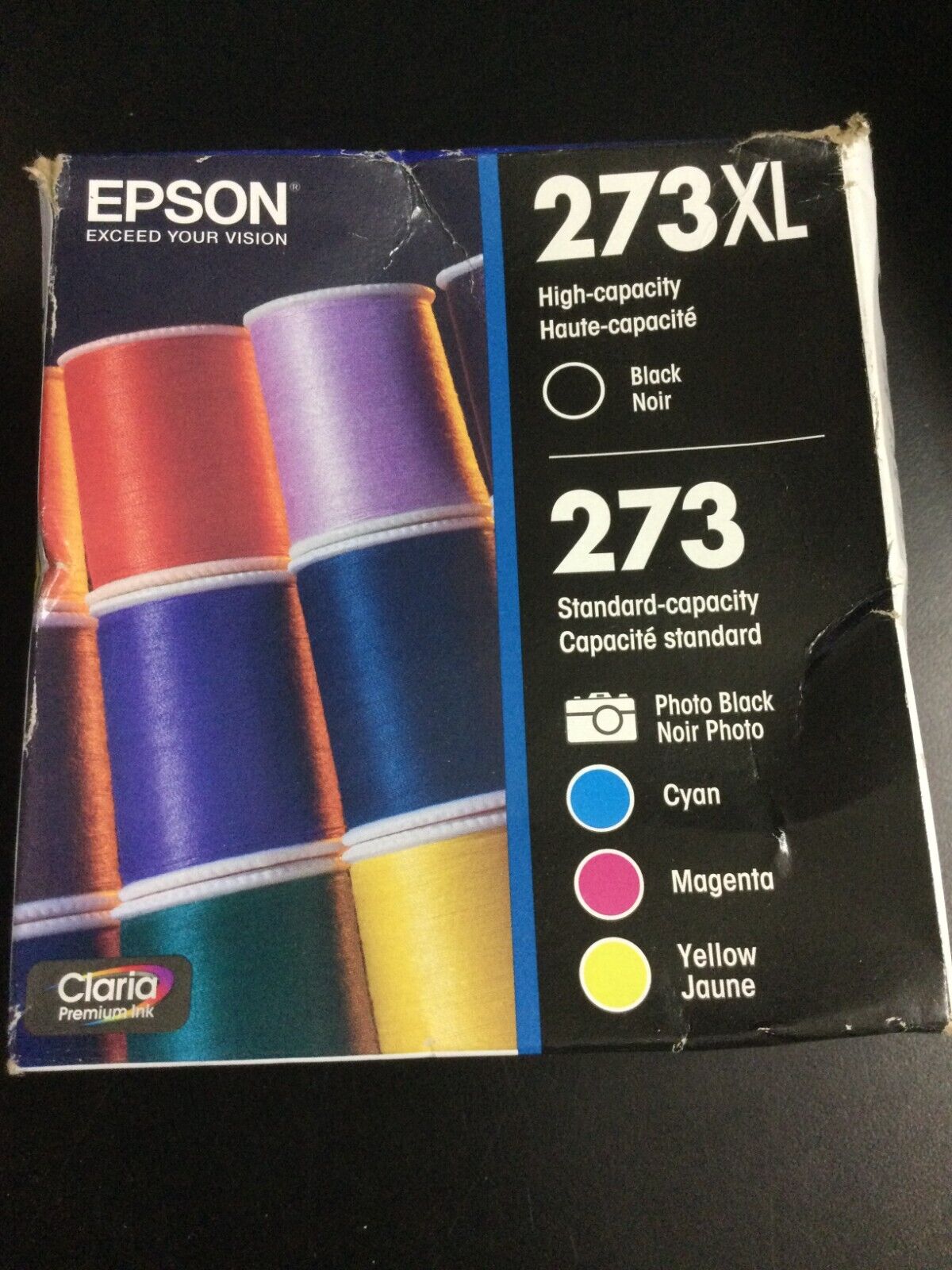 Epson 273XL/273 Claria Black, B/C/M/Y Color Ink Cartridges 5-Pack 1406OB