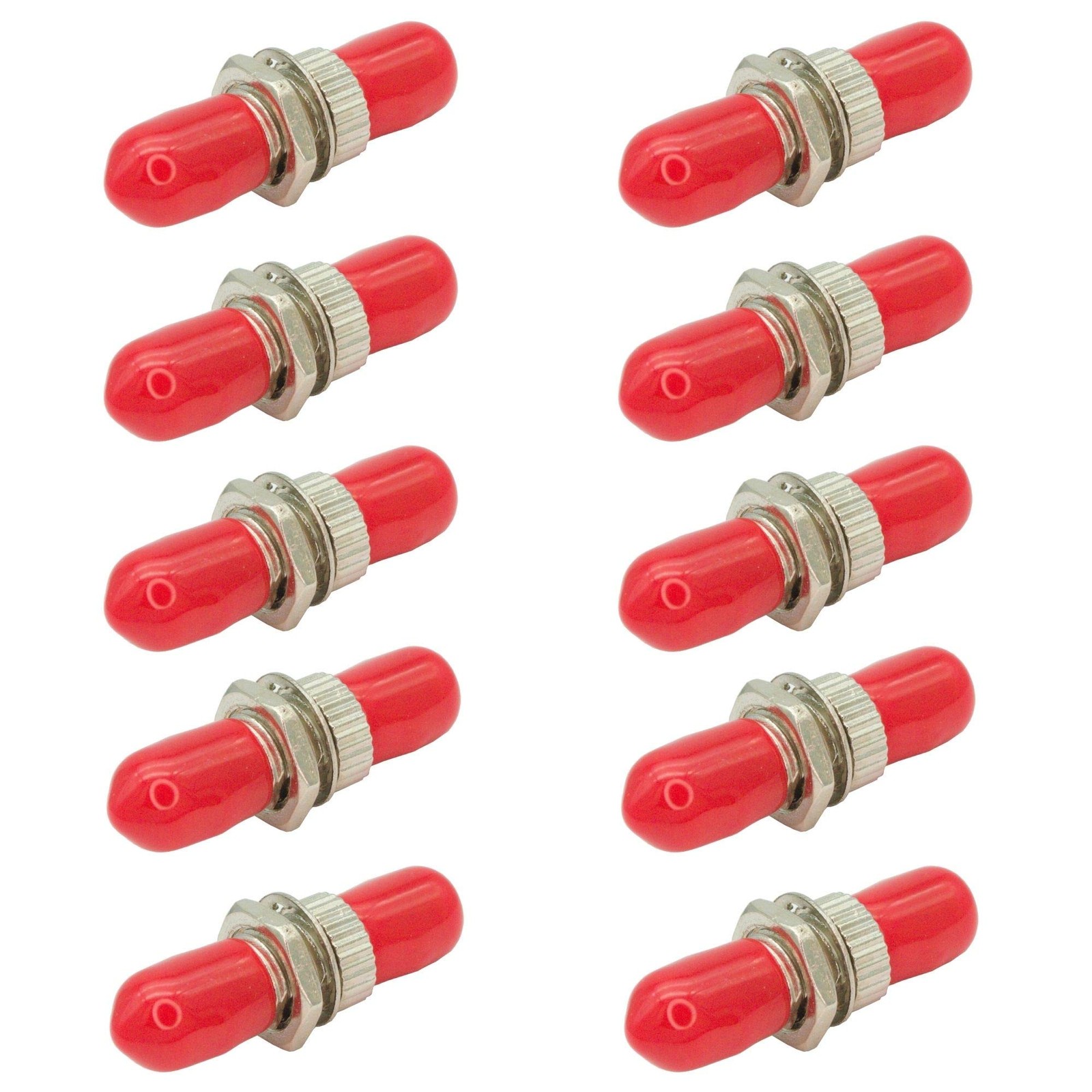 10 PCS ST Fiber Optic Coupler Extending Fiber Cables Twist Turn Barrel Lock