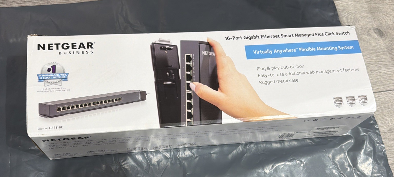Netgear GSS116E ProSAFE 16-Port Ethernet Gigabit RJ45 Web Management Switch