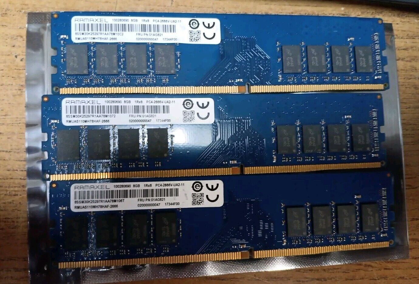 Lenovo RAMAXEL 8GB  PC4-2666V Desktop RAM 1Rx8 RMUA5110MHAF-2666 ,FRU# 01AG821
