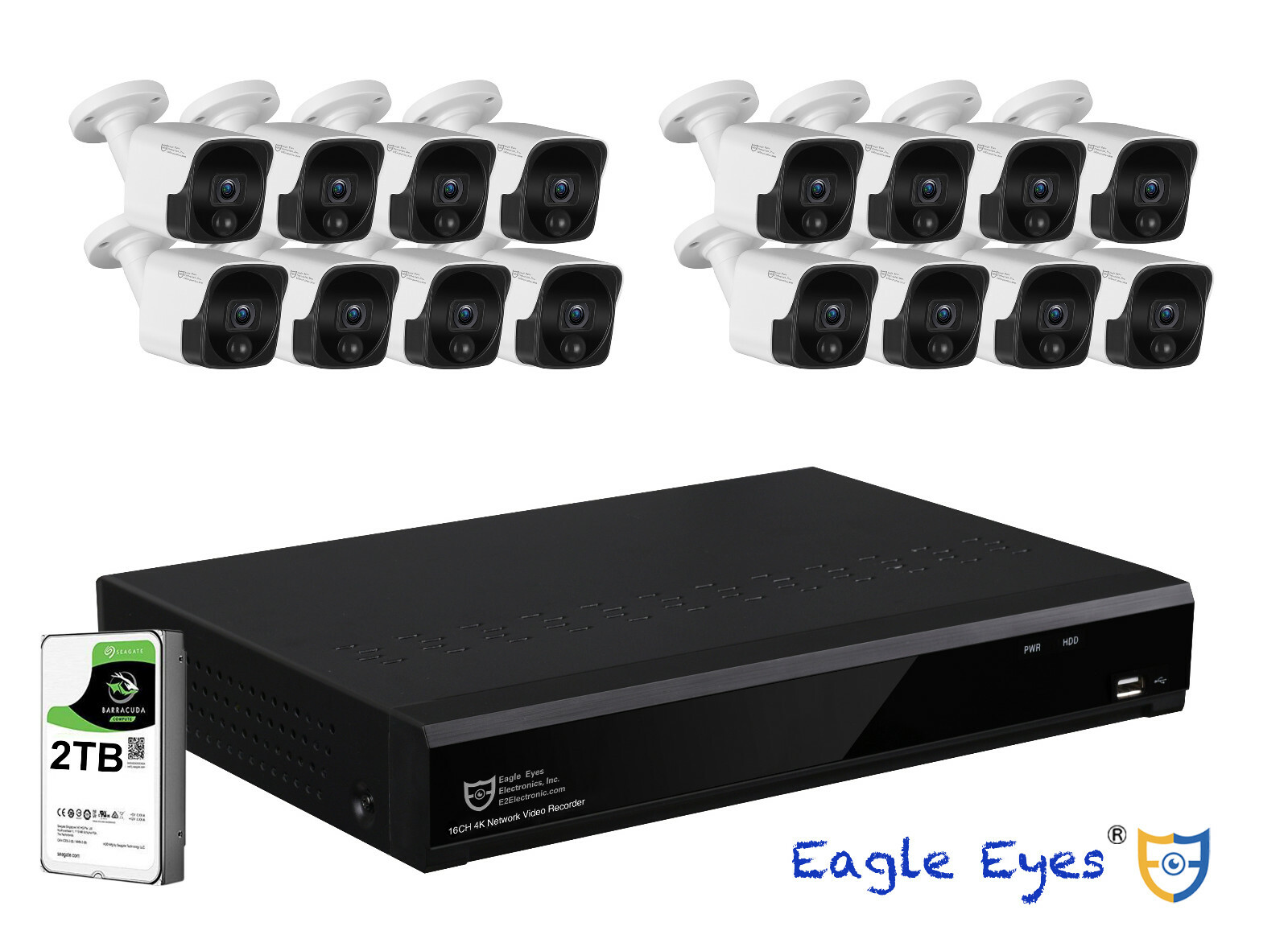 4K 8MP PoE NVR Surveillance Security System Cloud Upload OK 8TB 16 5MP IP Camera