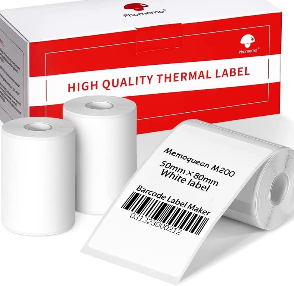 3Rolls 50*80mm Self-Adhesive Thermal Printer Label Paper for Phomemo M200/M220