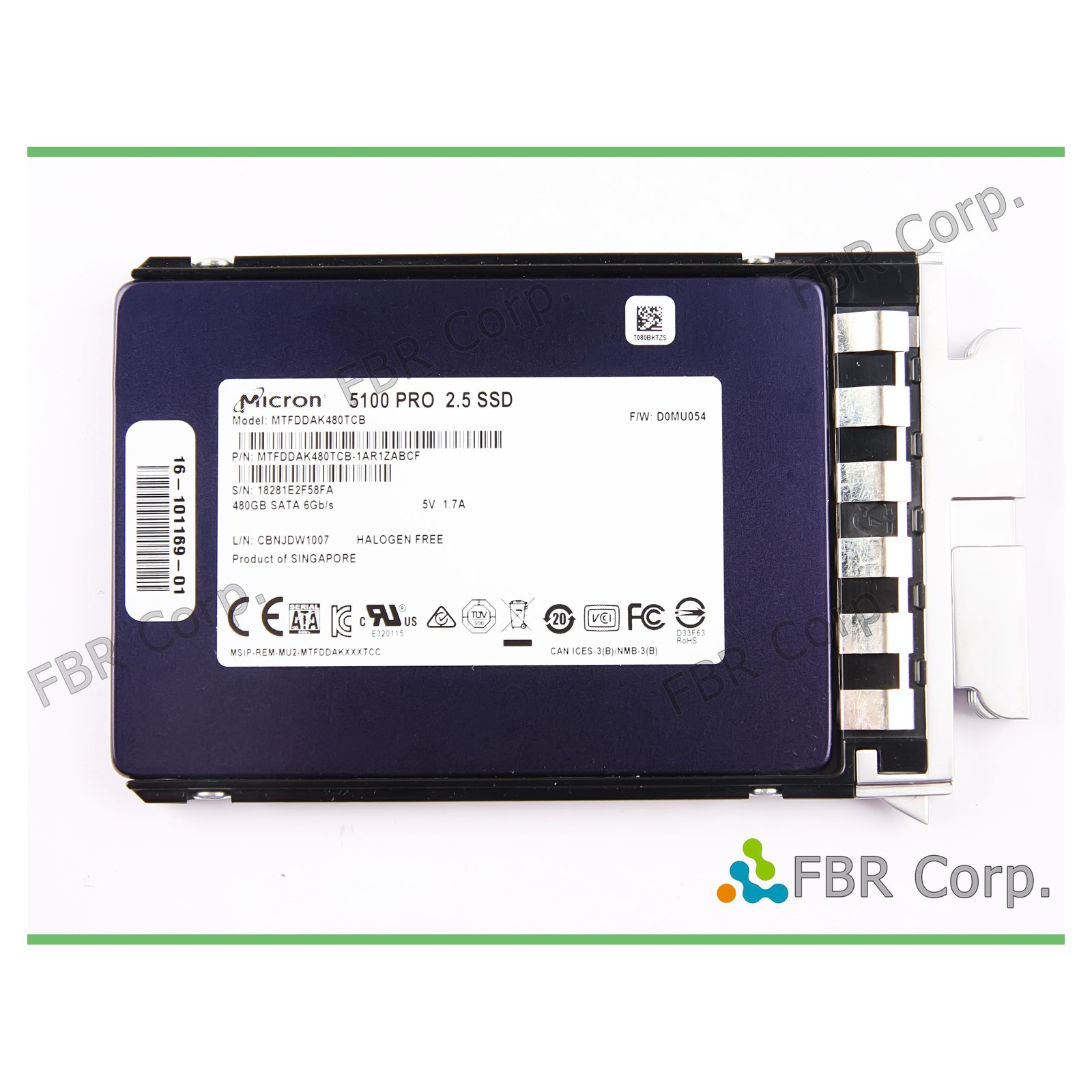 100% Micron 480GB 5100 PRO 2.5 MTFDDAK480TCB 2.5" SATA 3 6Gb/s Halogen Free SSD