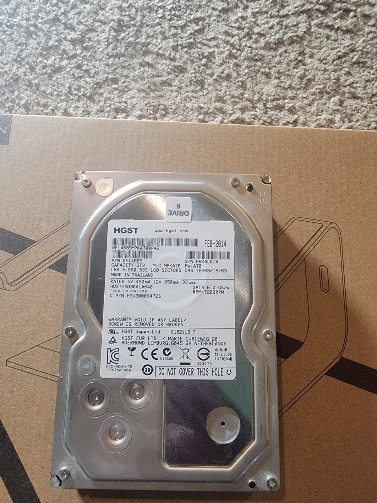 HGST EMC HUS724030ALS640 3 TB SAS 2 3.5 in Enterprise Hard Drive