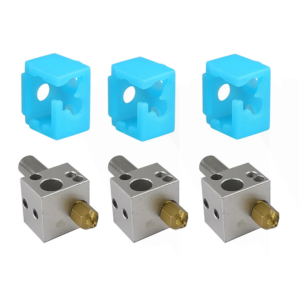 3PCS FLSUN Q5 3D Printer Hotend Kit Parts 4in1 Extruder Brass Nozzle Heat Block
