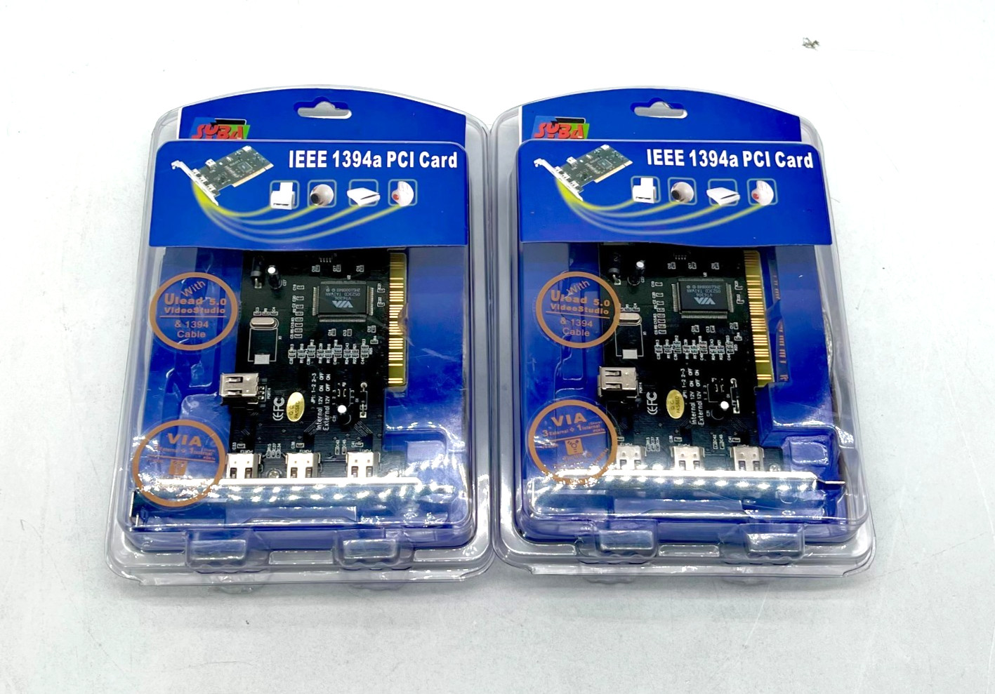 LOT OF 2 NEW SYBA SY-VIA-4FC FIREWIRE IEEE 1394A 4PORT PCI CARDS