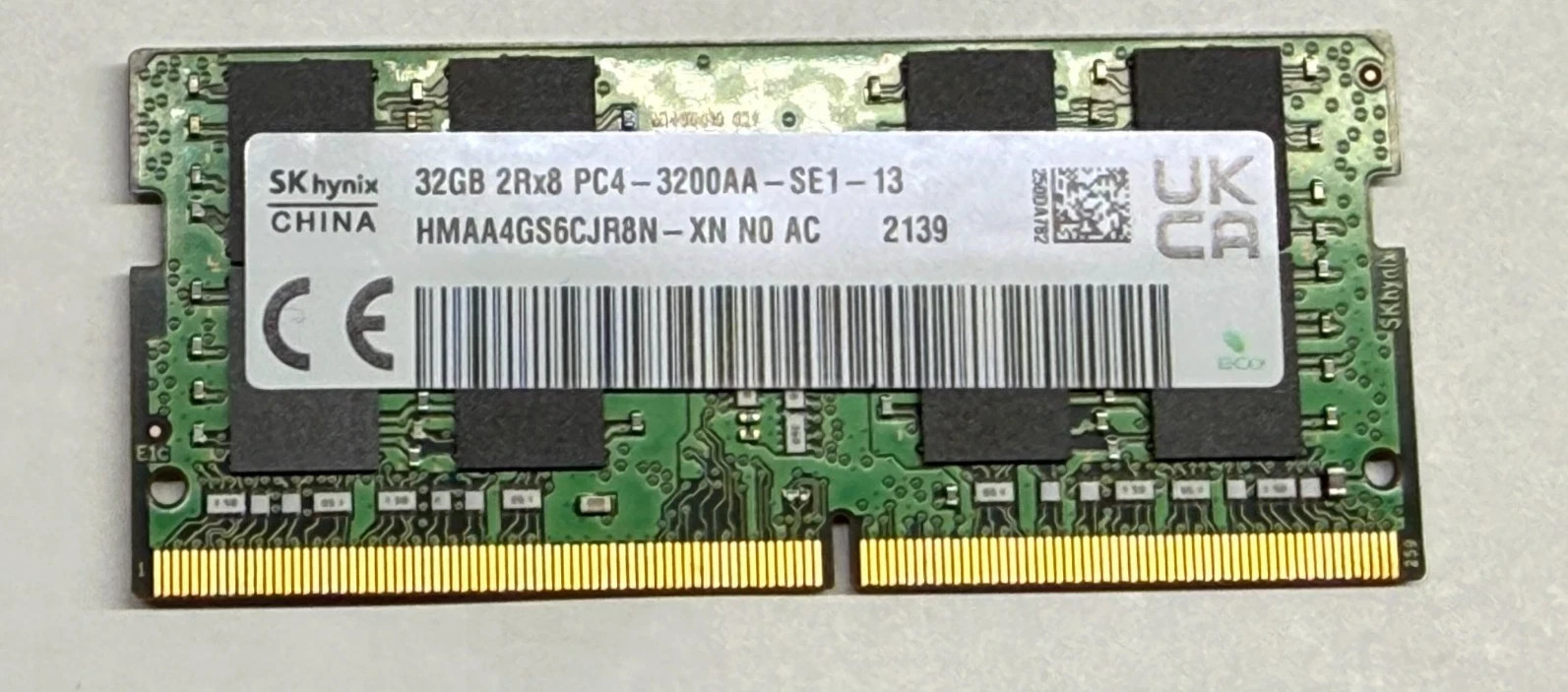 SK Hynix 32GB DDR4 SO-DIMM PC4-3200AA RAM Memory Module (HMAA4GS6CJR8N-XN)