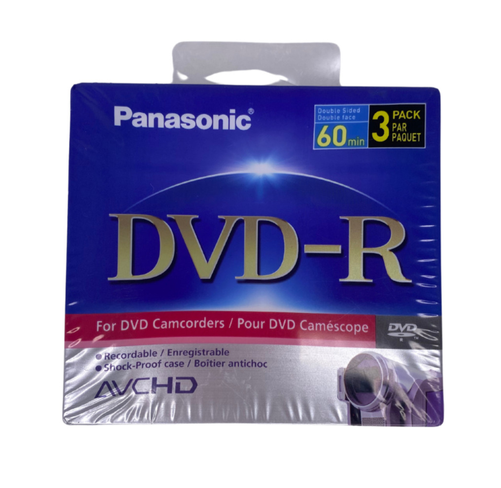 Panasonic DVD-R 60 Minute Double Sided AVCHD 3 Pack For DVD Camcorders