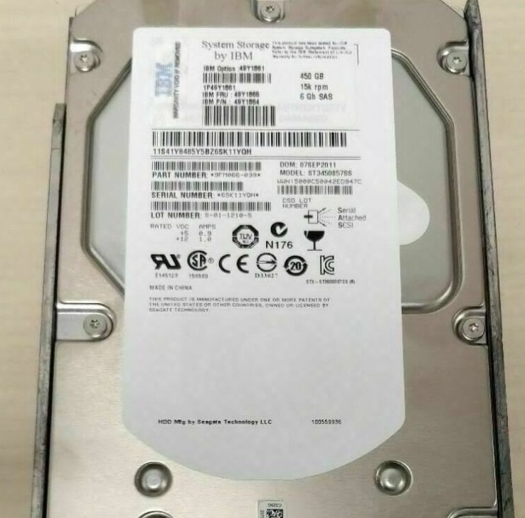 IBM 49Y1864 49Y1861 49Y1865 450GB 15K SAS 6G 3.5" HDD Hard Drive