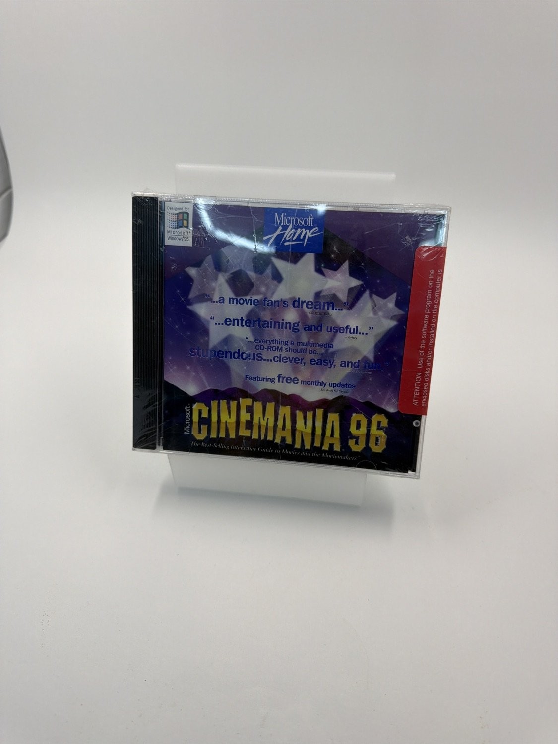 Microsoft Cinemania 96 CD-ROM • Factory Sealed • COA Included • Windows 95/96