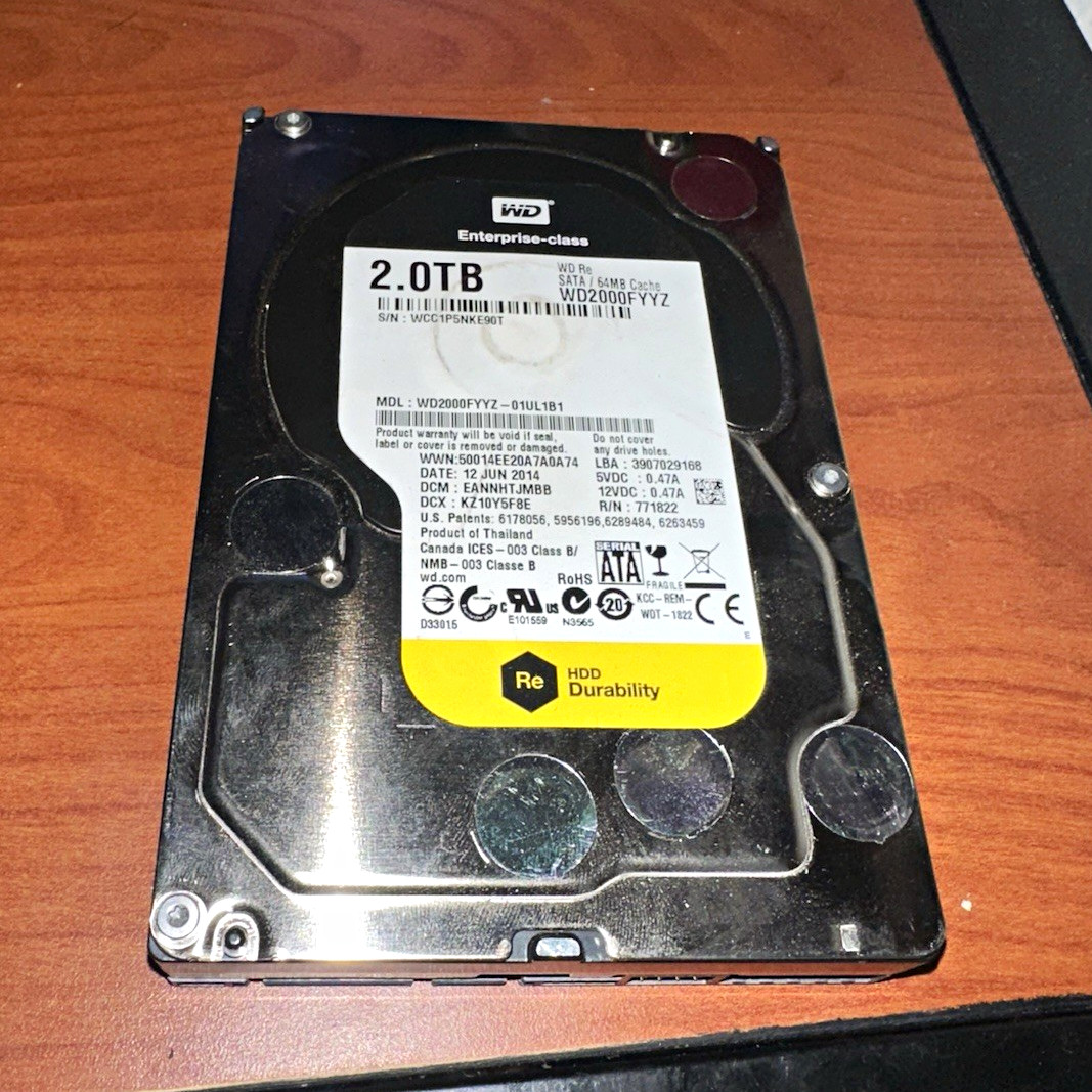 Western Digital WD Re 2TB 3.5" SATA I HDD 7200RPM 64MB RAID WD2000FYYZ