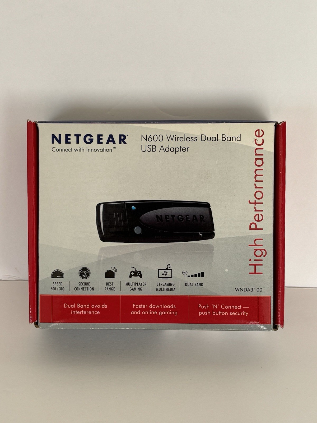 NETGEAR N600 WIFI DUAL BAND USB ADAPTER WNDA3100 No Usb Cord