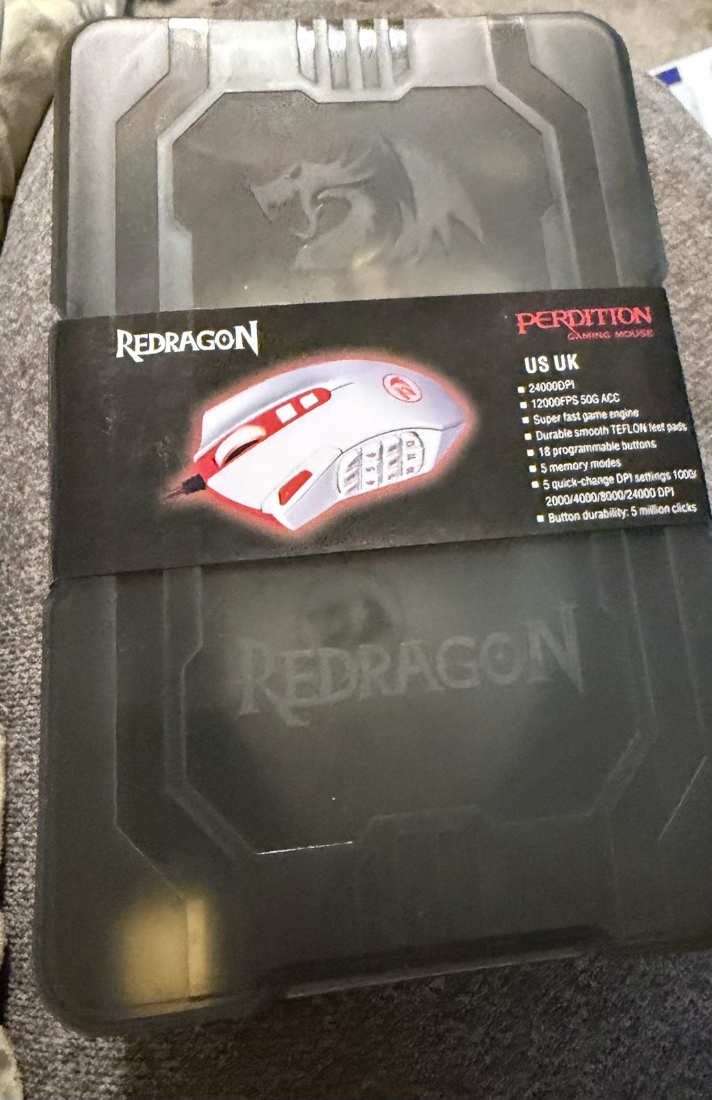 Redragon M-901-W Perdition White Micro Switches NEW
