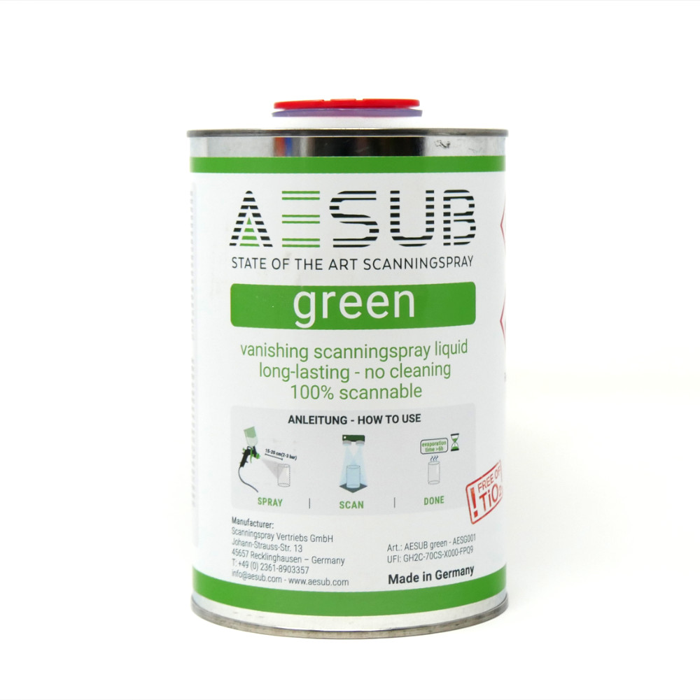 AESUB Green - Can - Sublimating 3D Scanning Liquid