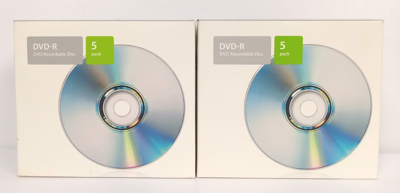 Lot of 2 Apple DVD-R Recordable Disc 5-Pack 4.7GB (2002, M8405ZM/A) - F/S