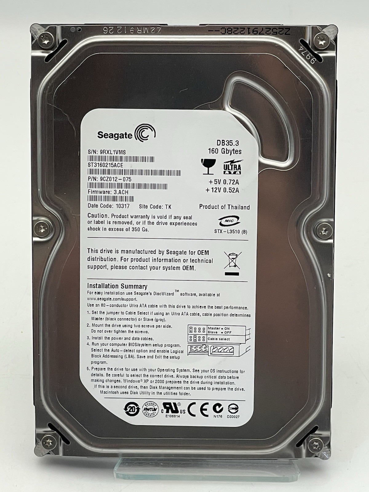 🔥🔥🔥 Seagate ST3160215ACE 160GB 7200RPM IDE 3.5" Desktop Hard Drive