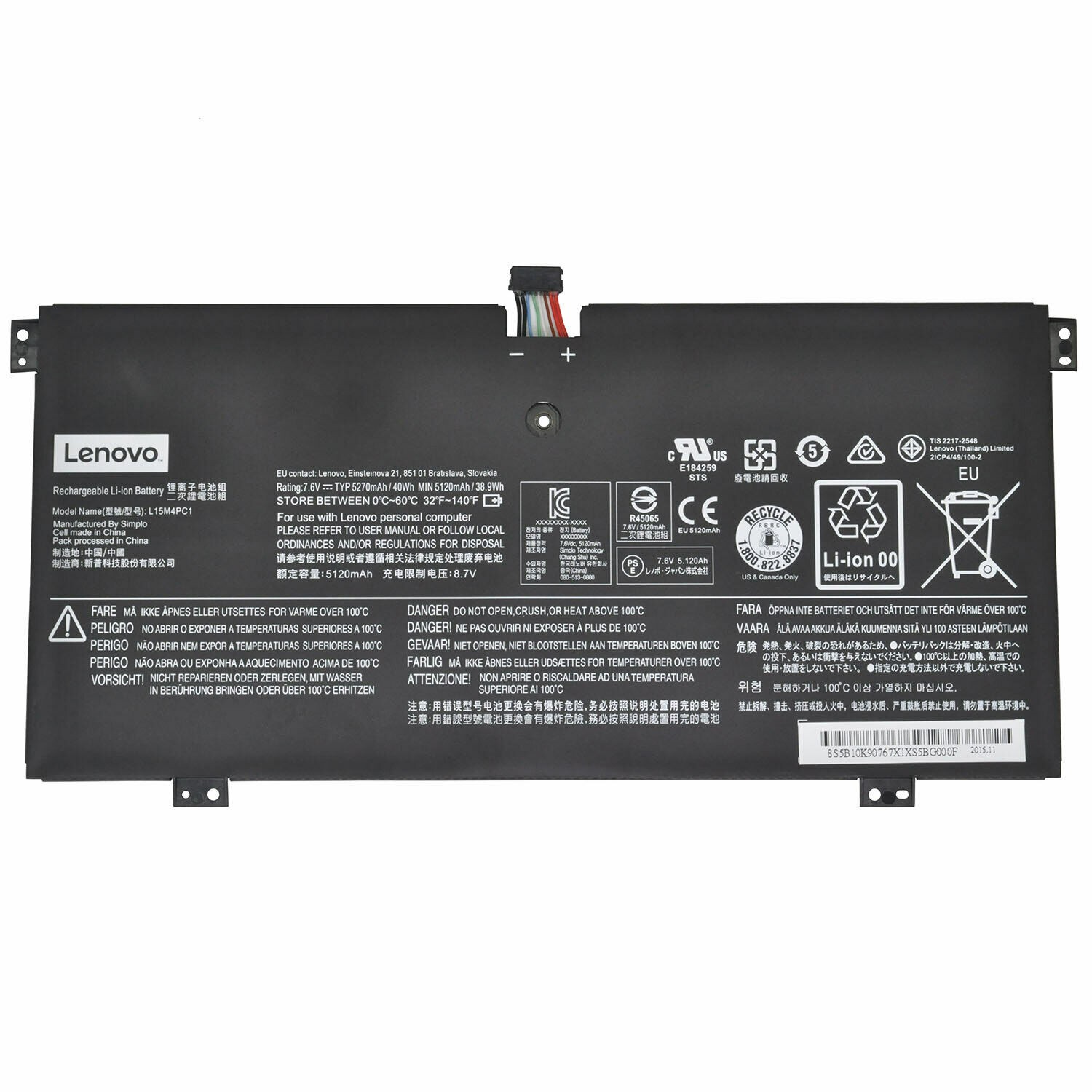 Genuine Laptop OEM Battery L15M4PC1 L15L4PC1 For Lenovo Yoga 710-11IKB 710-11ISK
