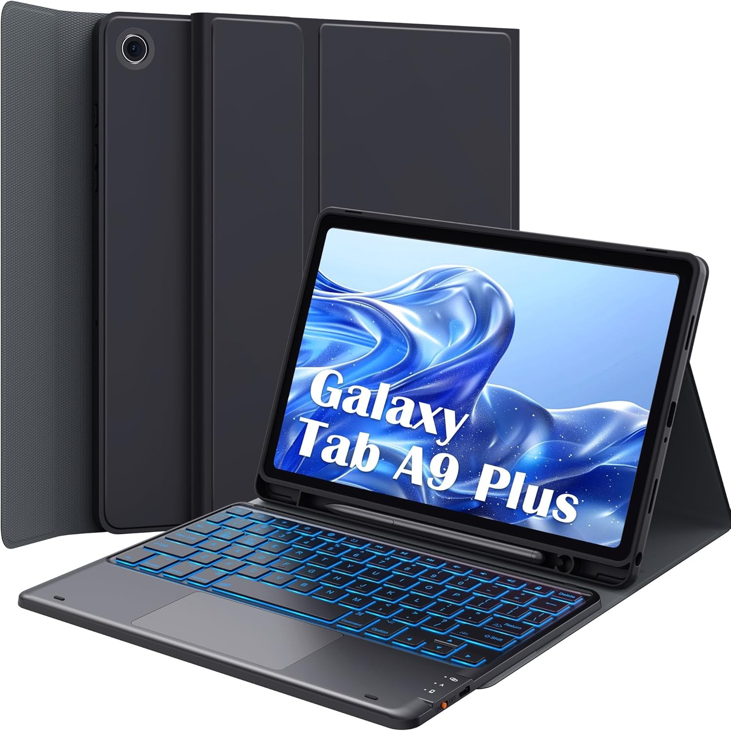 Funda con teclado retroiluminado para Galaxy Tab A9+ 11'' con trackpad
