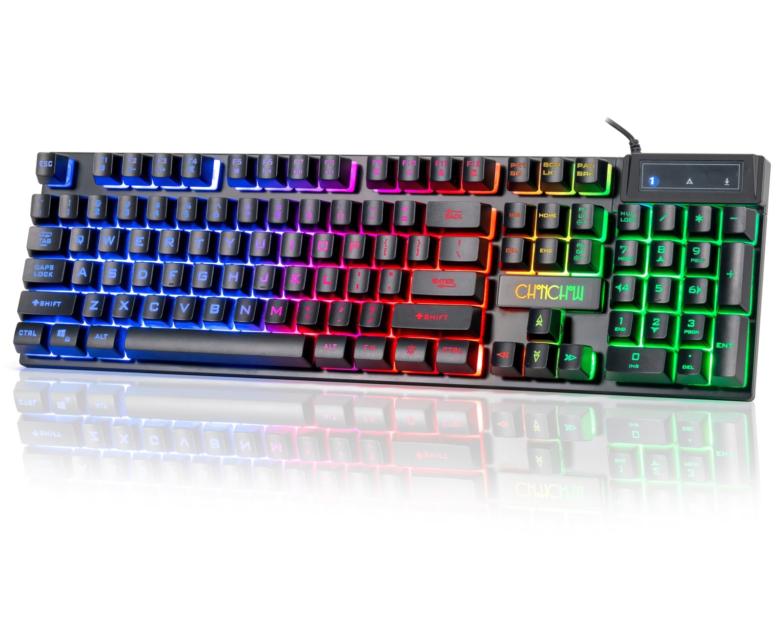 CHONCHOW Wired Gaming Keyboard, 104 Keys Full Size, with Anti-Ghosting and...