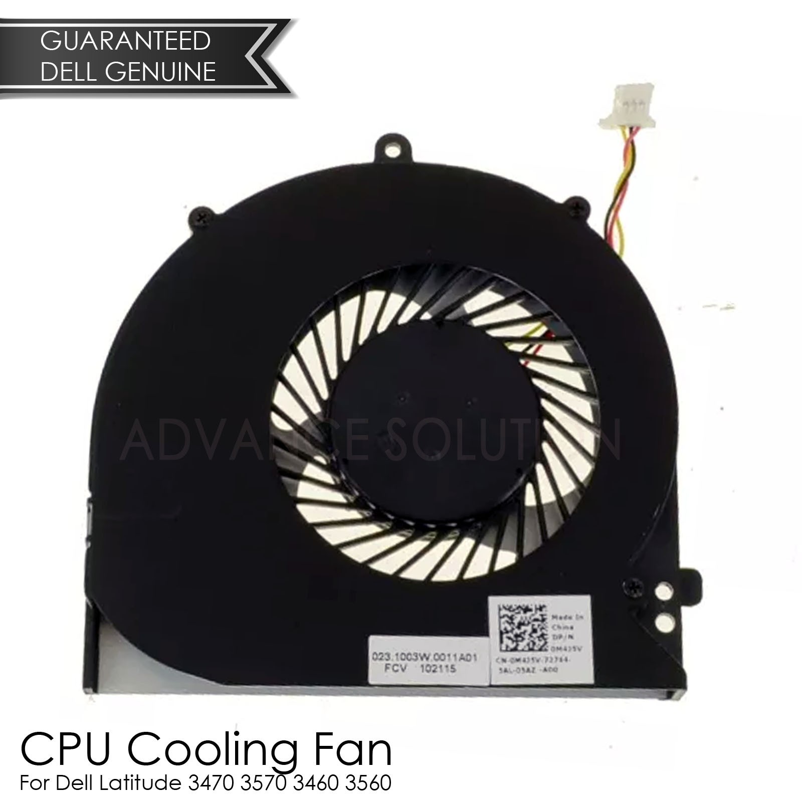 New Genuine Dell Latitude 3470 3570 3460 3560 CPU Cooling Fan  M4J5V