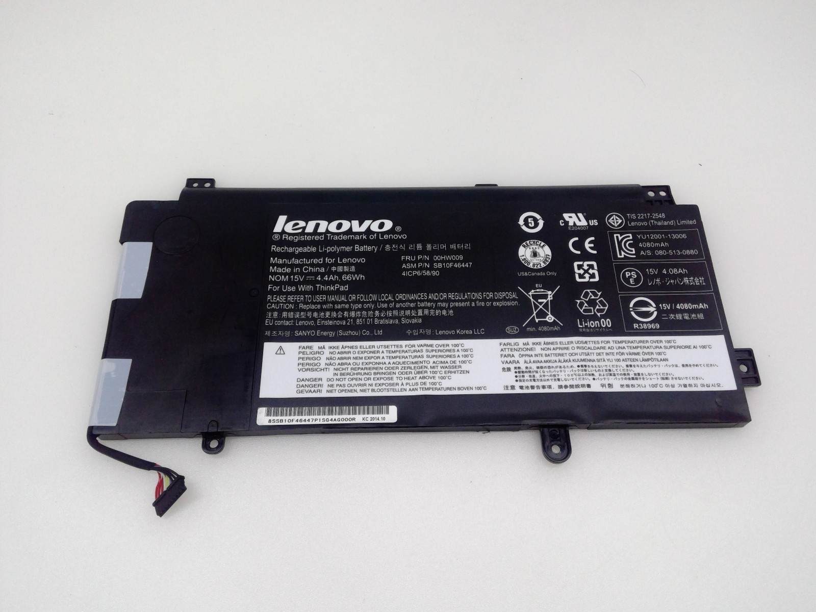 OEM 00HW008 00HW009 66Wh Battery Lenovo ThinkPad Yoga 15 20DQ 20DR SB10F46446