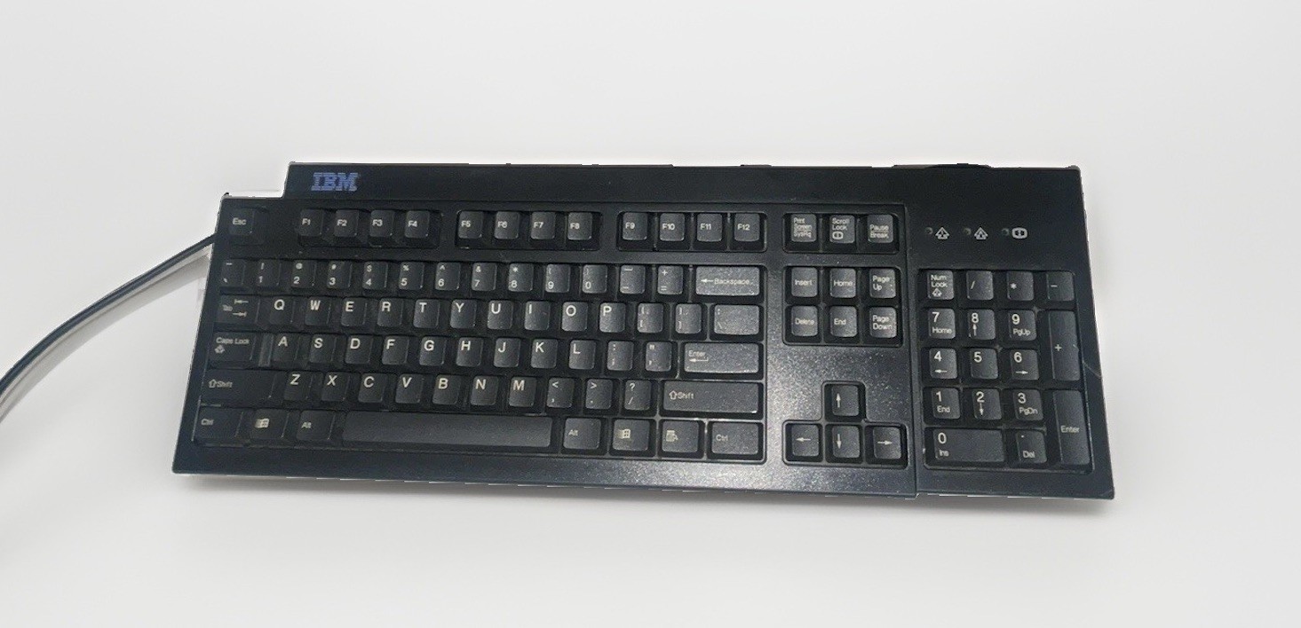 Vintage IBM KB-9910 Wired PS/2 Keyboard 37L2551 Black Full Size
