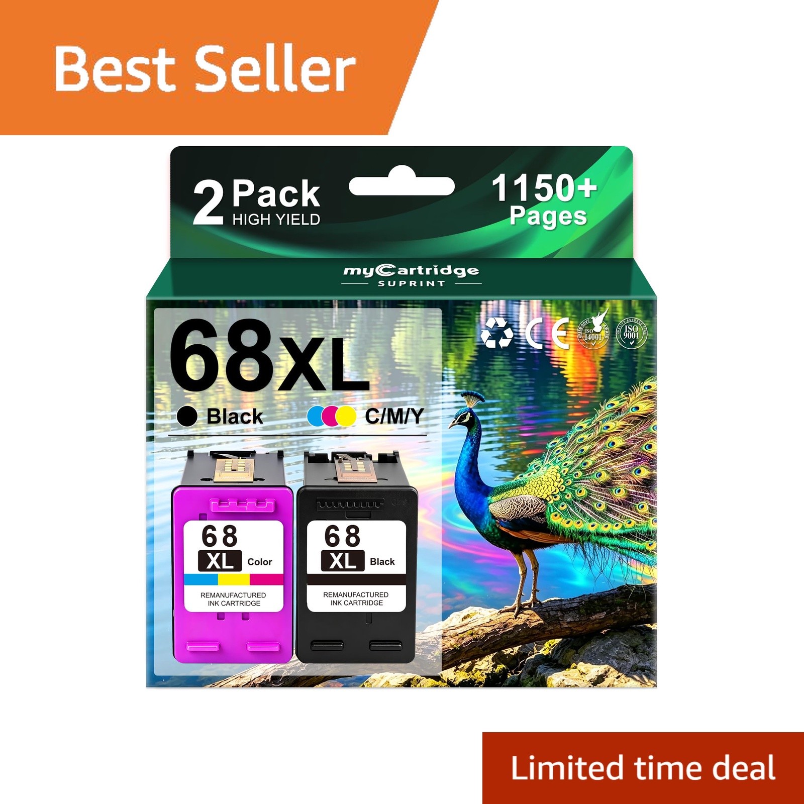 myCartridge SUPRINT 68XL Ink Cartridges Black and Color 2 Pack