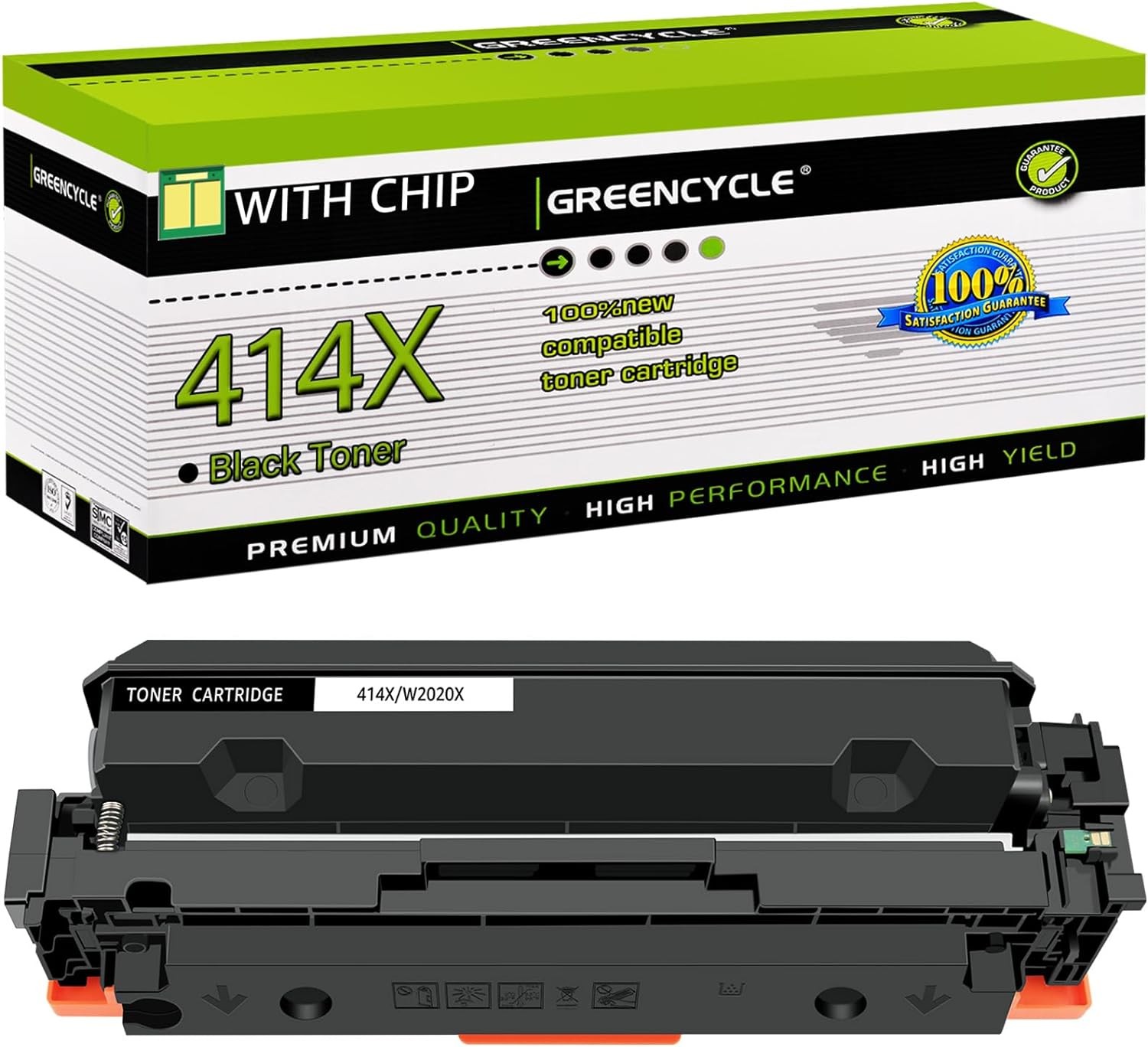 High-Yield W2020X 414X BK Toner Cartridge for HP Laserjet M454dn MFP M480f Lot