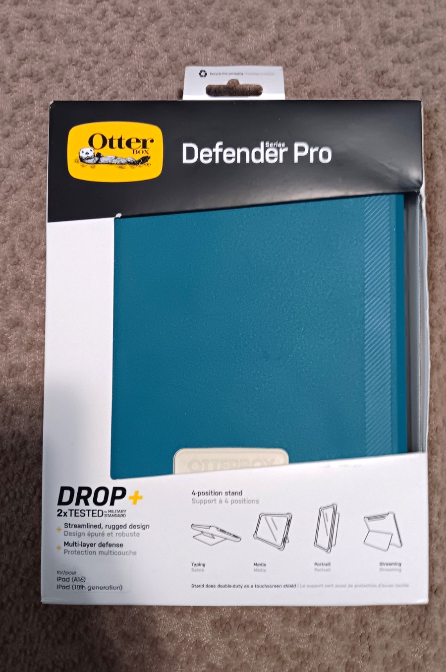 OtterBox Defender Pro Rugged Case Blue for iPad 10th Gen (A16) Pencil Holder