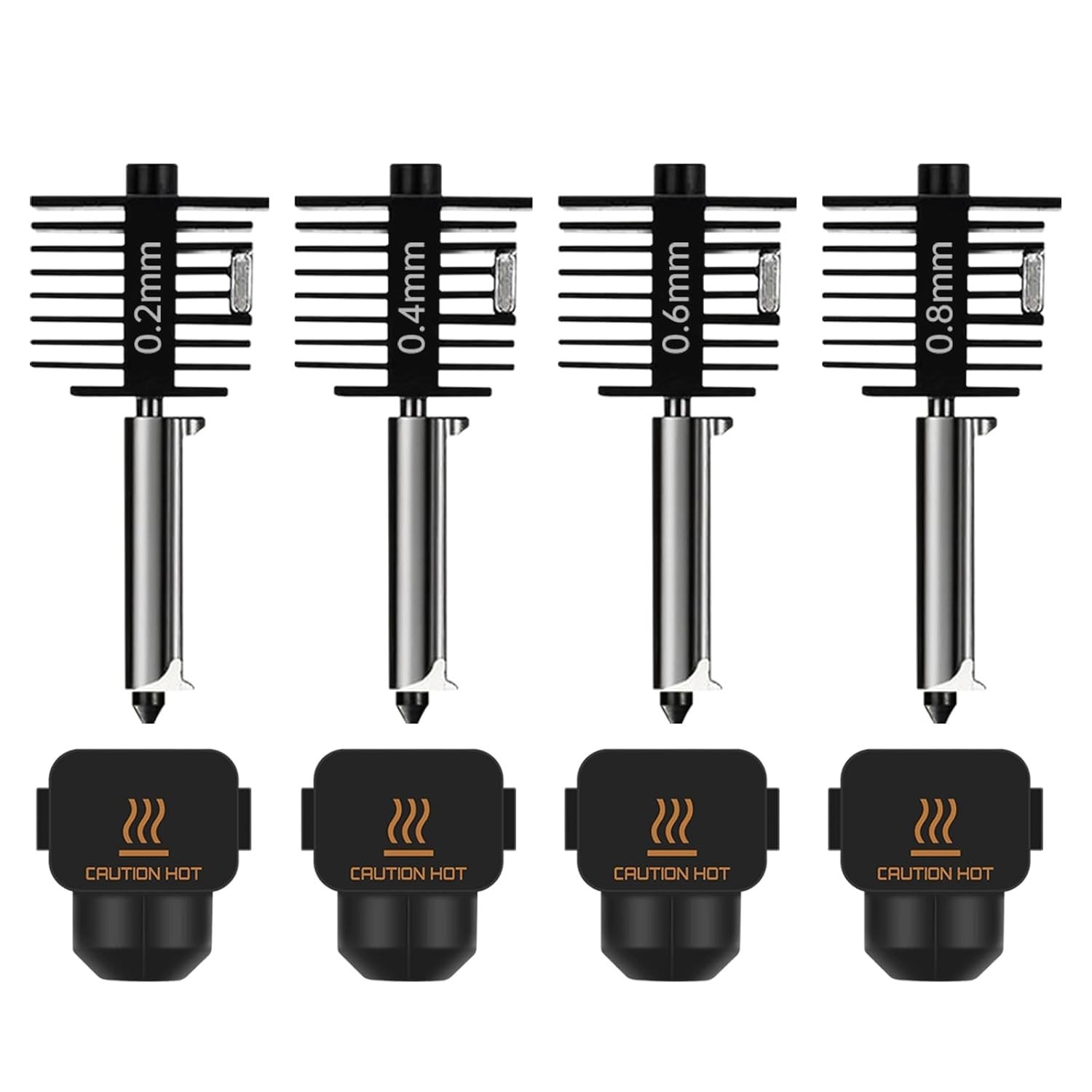 4-Pack Bamboo A1 mini/A1 Hotend Kit, 0.2/0.4/0.6/0.8mm Hardened Steel Nozzle...